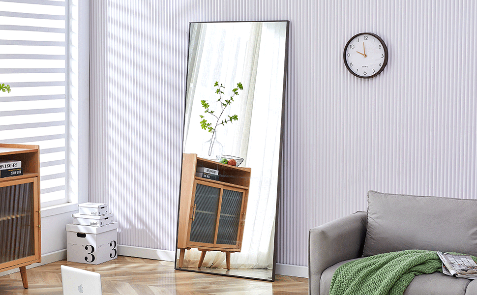 Elegant Full-Length Solid Wood Mirror