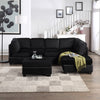 Chic Reversible Sectional Sofa with Storage Ottoman