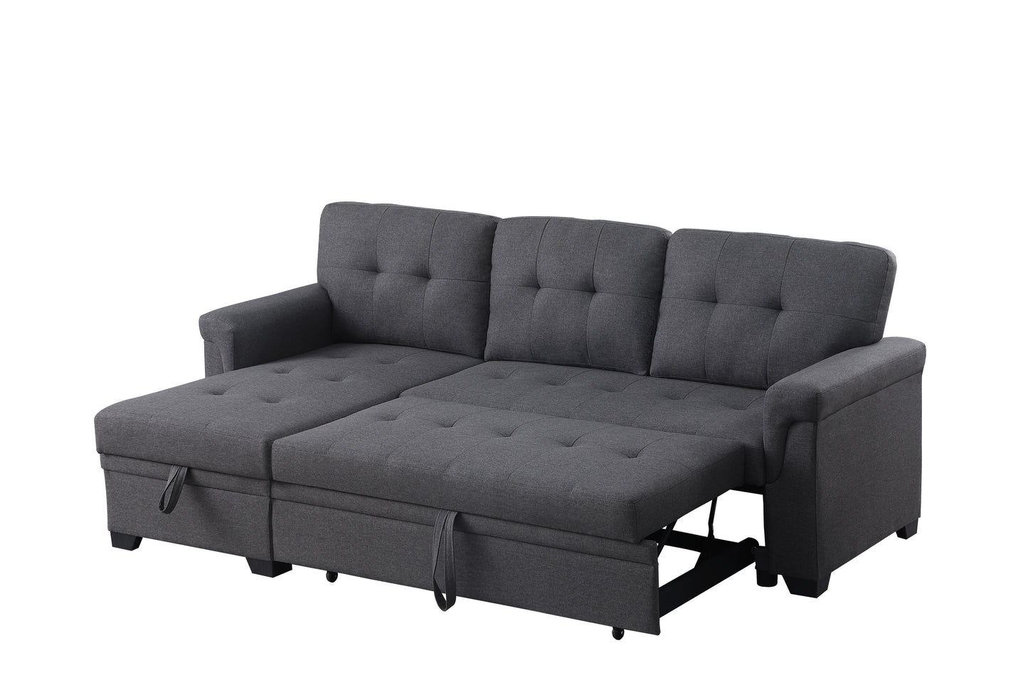 Cozy Gray Reversible Sleeper Sofa with Storage Chaise