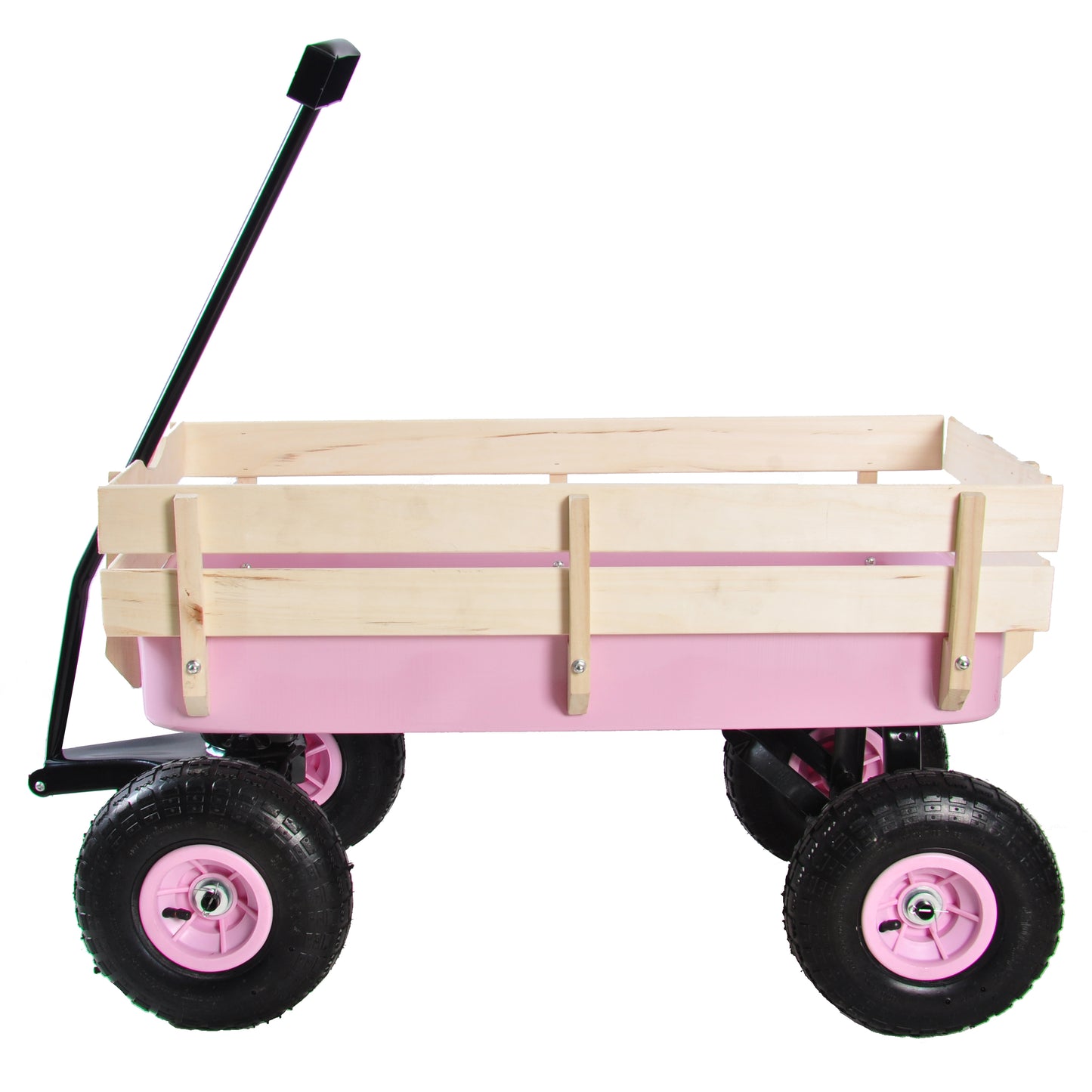 All-Terrain Garden Wagon with Wood Railing