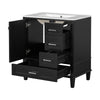 Sleek Black Bathroom Vanity with Sink and Soft-Close Storage