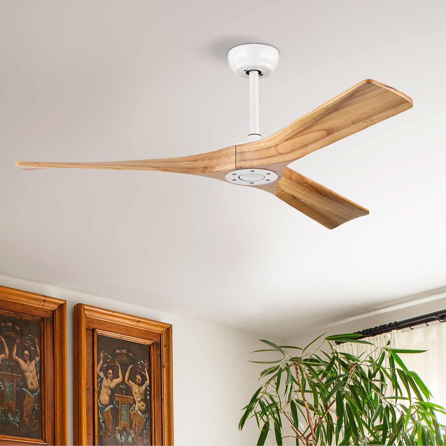 Sleek White Ceiling Fan with Remote - Perfect for Any Room!