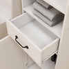 Chic White Floor Cabinet with Drawer and Door