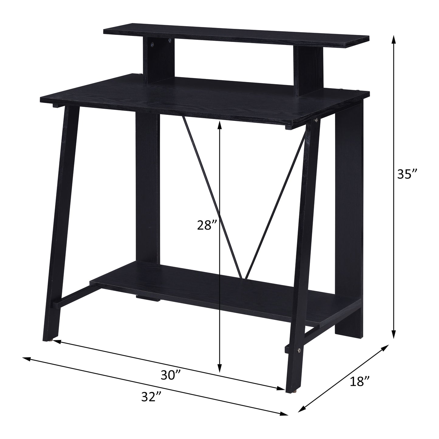 Sleek Black Nypho Writing Desk