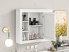 Sleek Mirror Storage Cabinet with Open Shelves