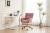 Chic Pink Velvet Swivel Chair with Gold Base