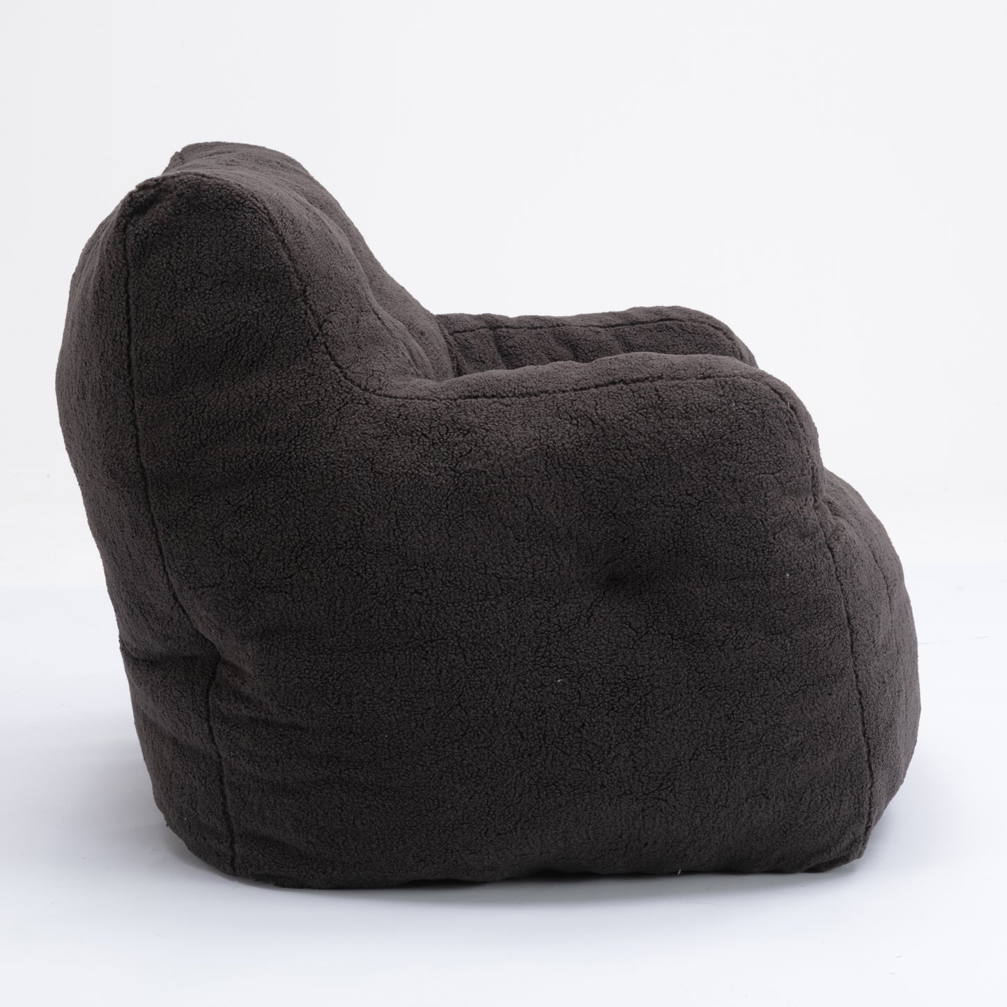 Cozy Teddy Bean Bag Chair in Dark Gray