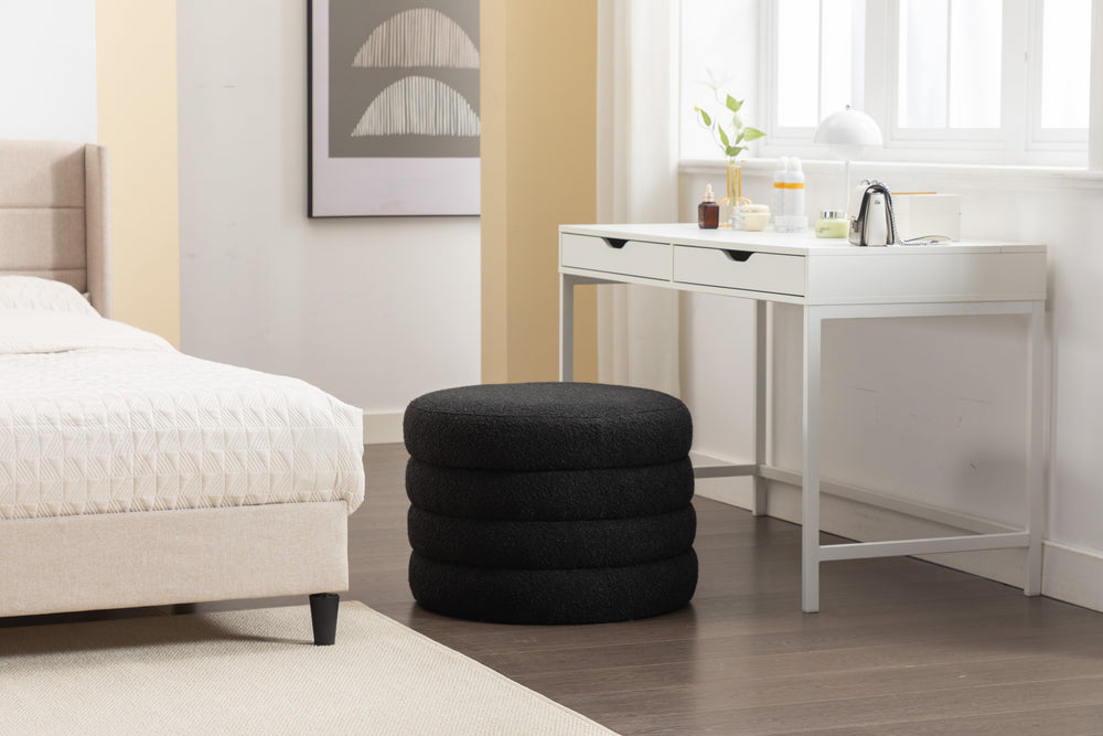 Stylish Black Storage Ottoman