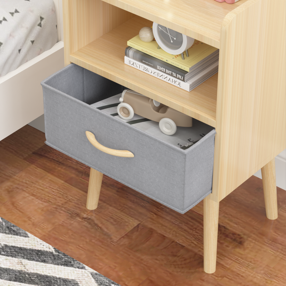 Cozy Oak Storage Nightstand