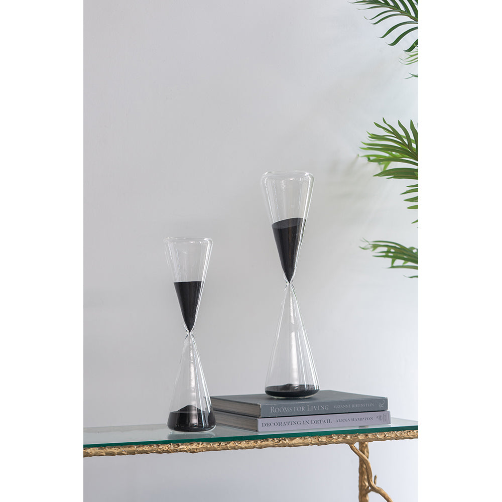 Sleek Black Sand Hourglass