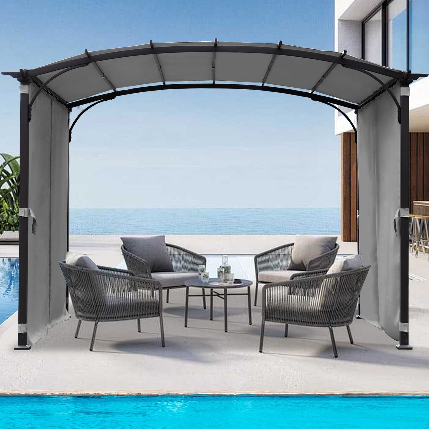 Stylish Arched Pergola with Waterproof Shade for Your Garden