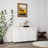 Chic White Three-Door Side Table