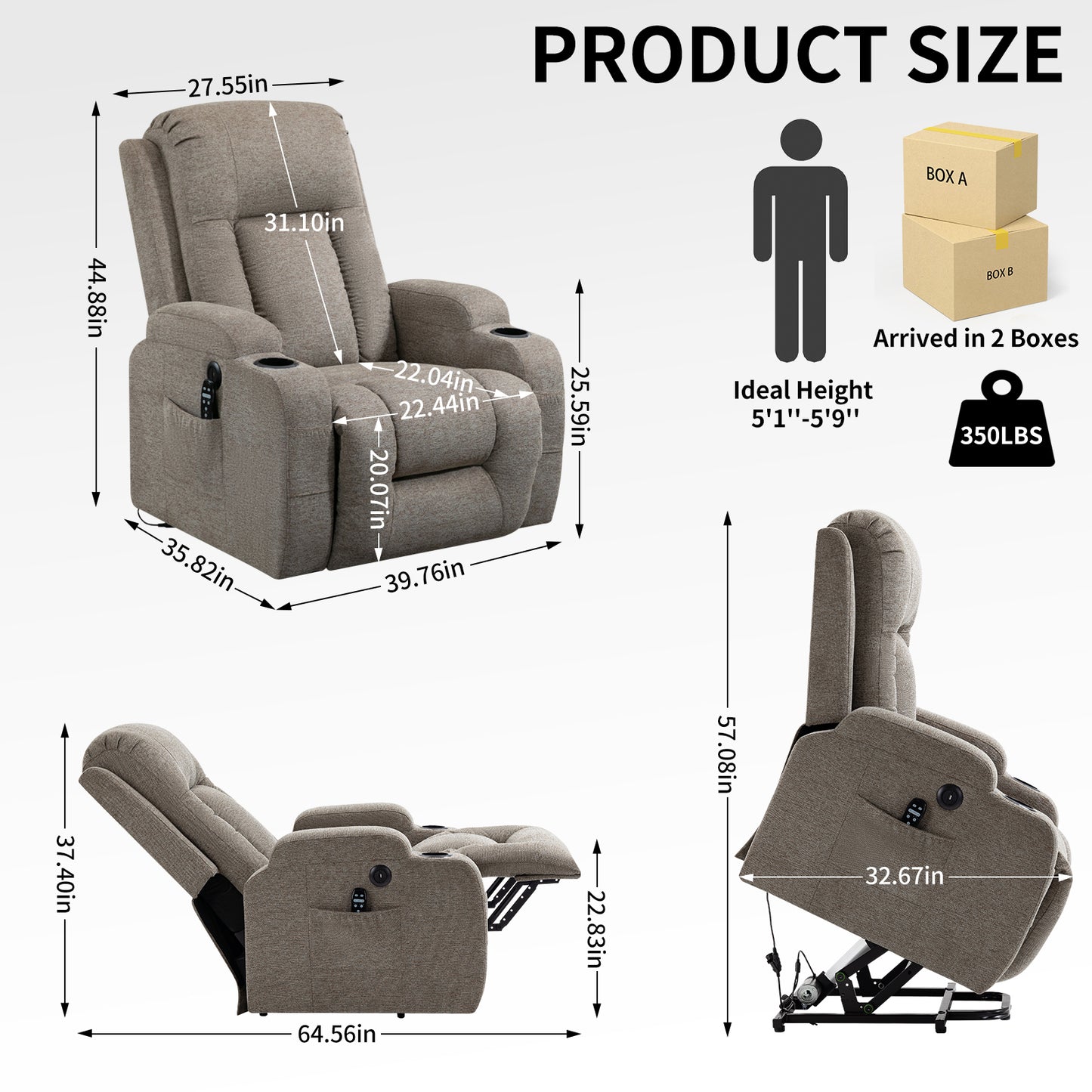 Comfort Plus Lift Recliner: Massage & Heat for Ultimate Relaxation