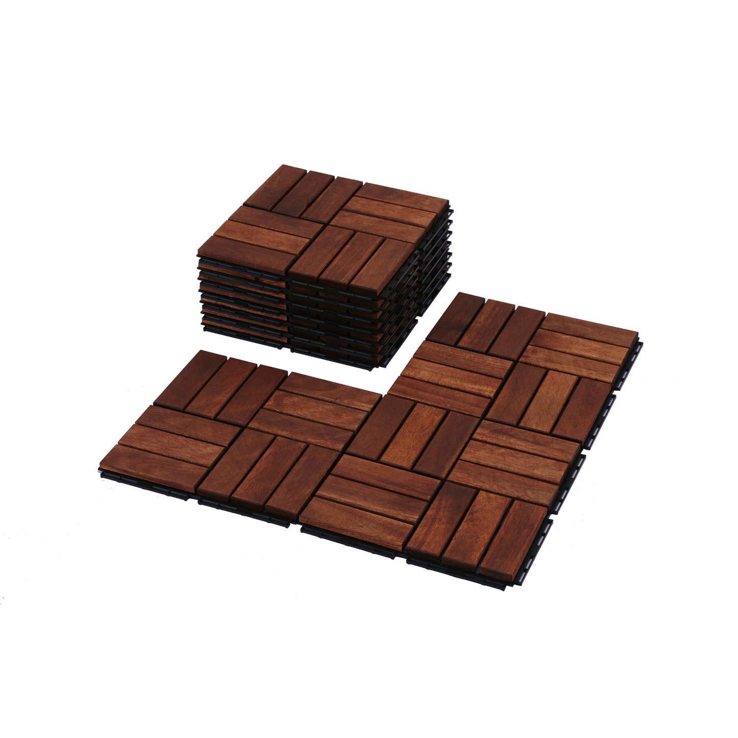 Acacia Checker Deck Tiles - Stylish Outdoor Flooring