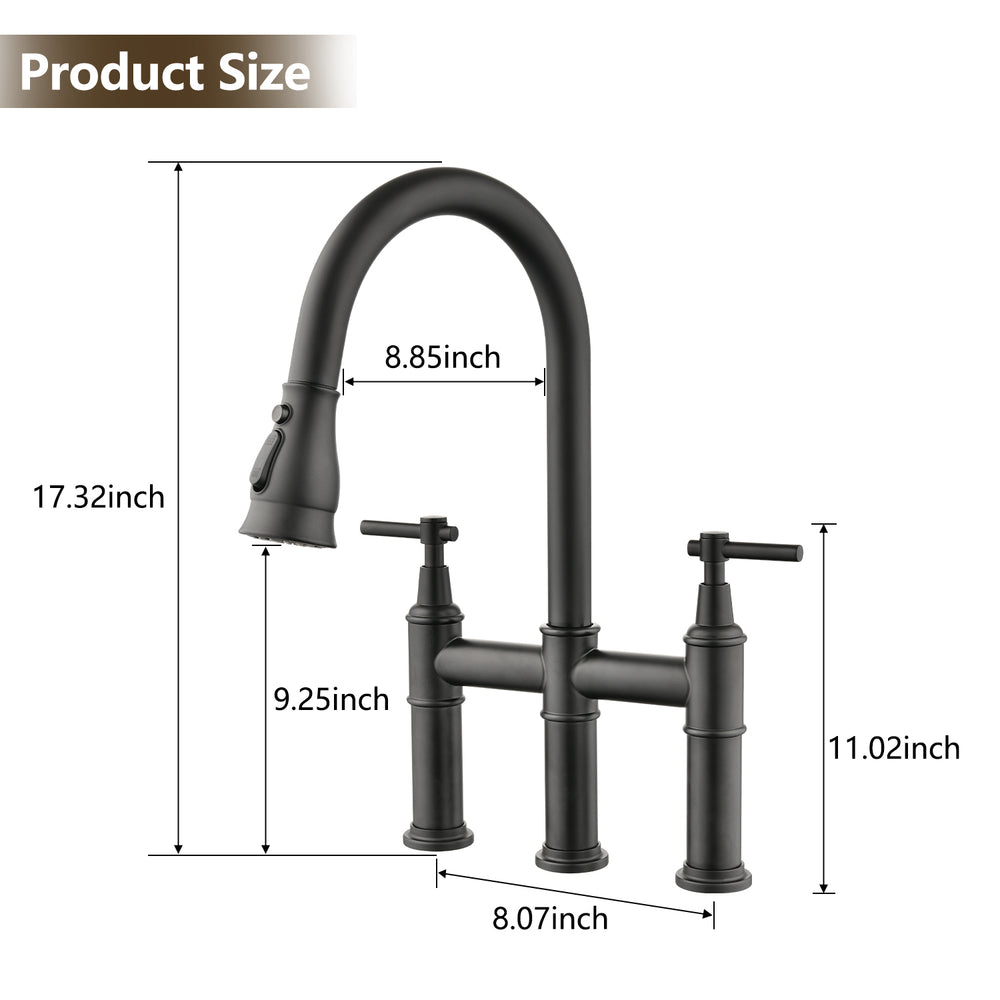 Elegant Pull-Down Kitchen Faucet with Double Handles