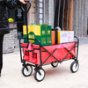 Bright Red Folding Wagon for Gardens & Beaches