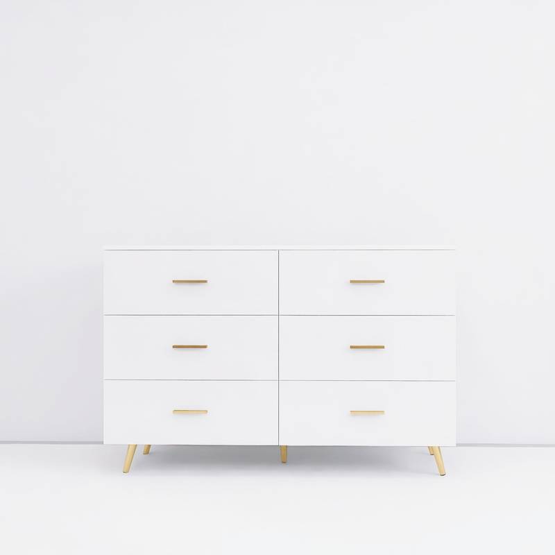 Gorgeous White Glam Chest with Golden Accents