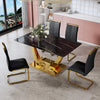 Chic Glass & Gold Dining Table