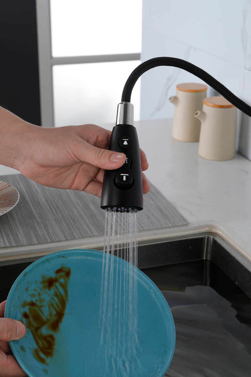 Matte Black Pull Down Kitchen Faucet