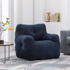 Cozy Teddy Bean Bag Chair in Dark Blue