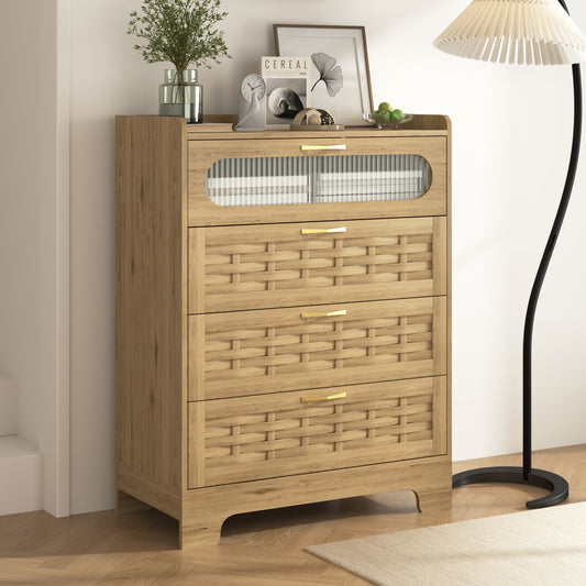 Chic Wood 4-Drawer Dresser: Stylish Storage for Any Room