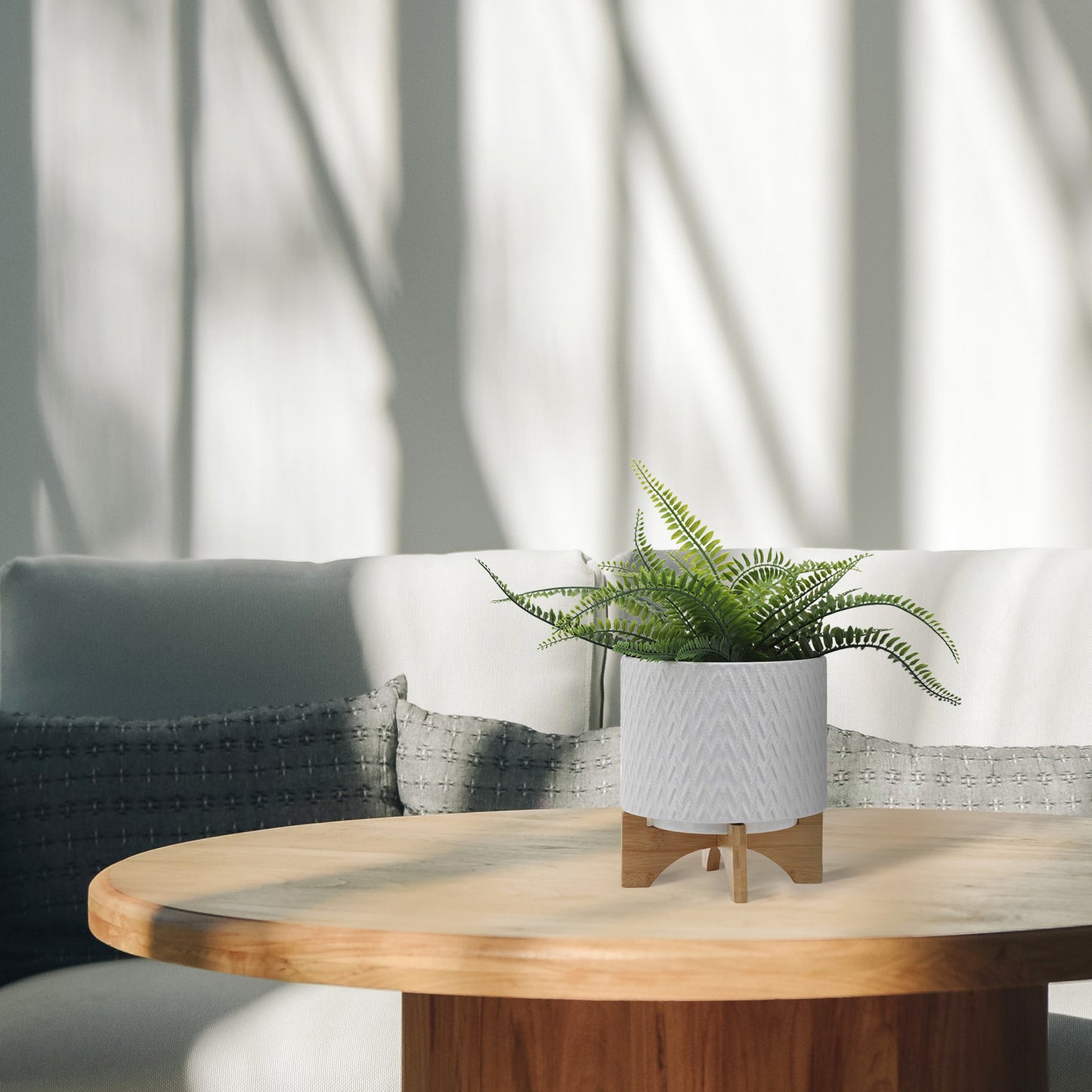 Stylish White Chevron Planter Stand