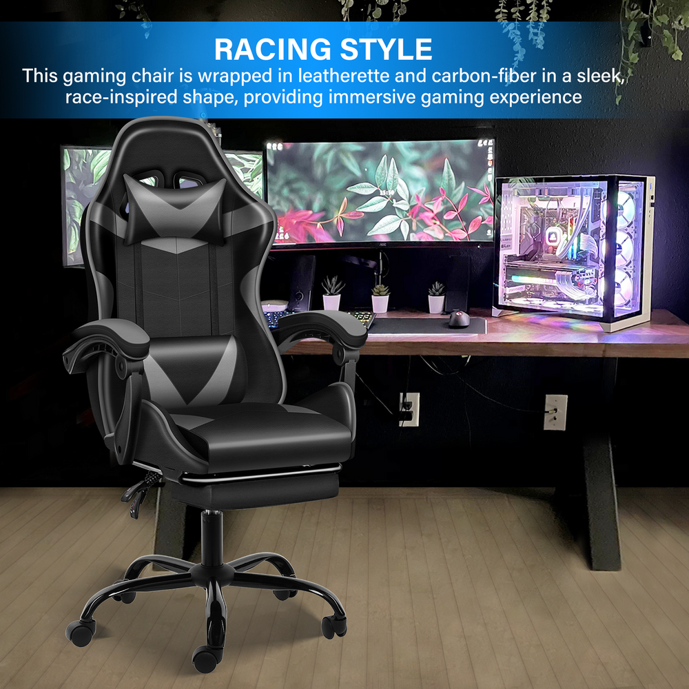 YSSOA Ergonomic Racing Gaming Chair with Footrest