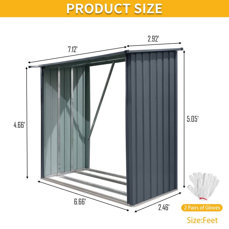 Stylish Outdoor Firewood Rack with Sloped Roof