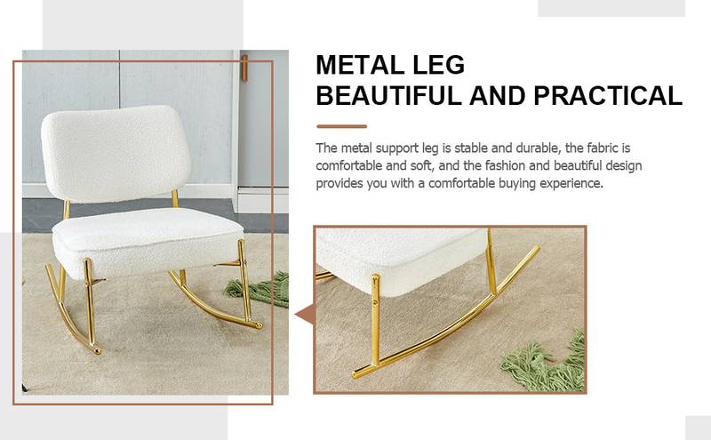 Cozy Teddy Rocker with Chic Gold Legs