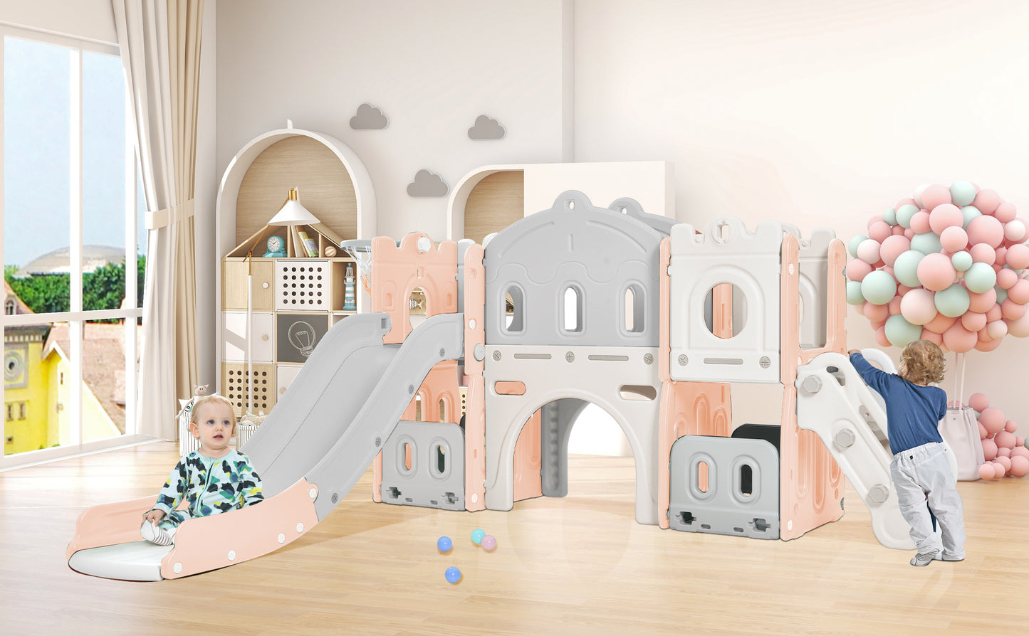 Castle Climber Slide & Playhouse Adventure