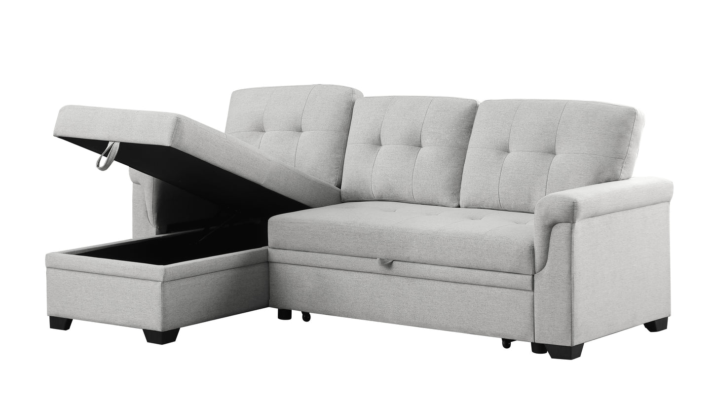 Cozy Haven Light Gray Reversible Sleeper Sofa with Storage Chaise