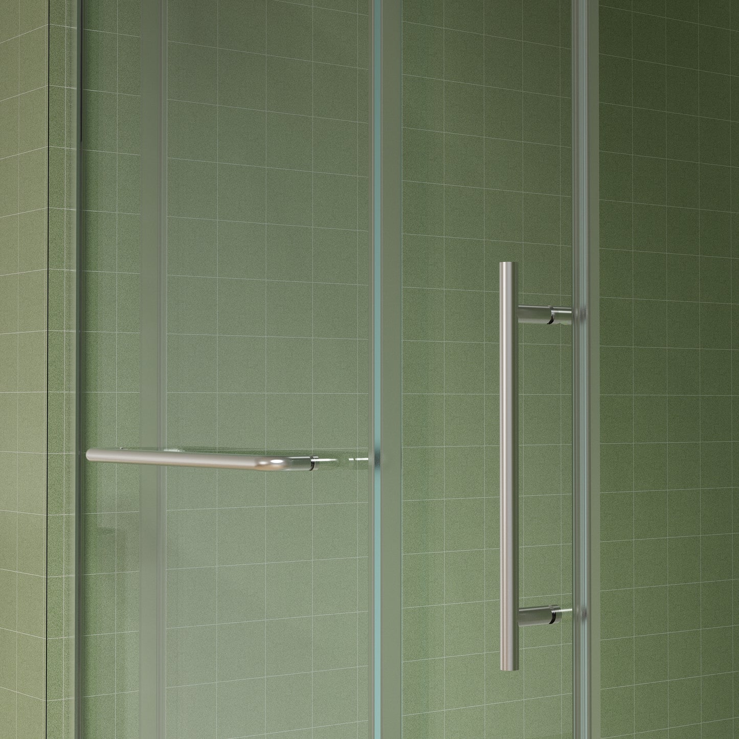 Sleek Brushed Nickel Sliding Shower Door with Easy-Clean Glass