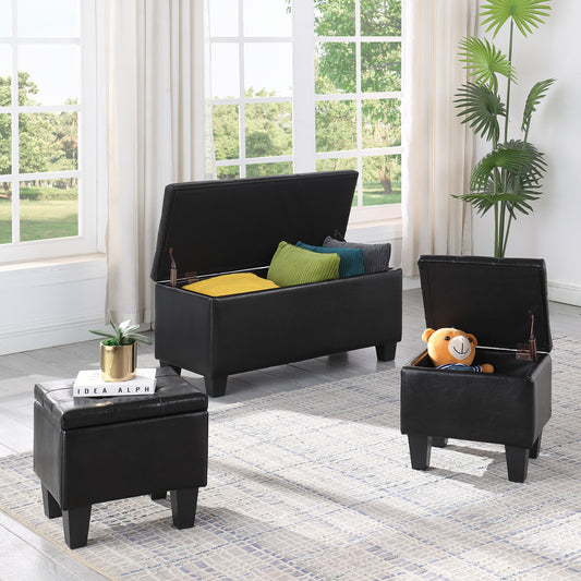 Versatile Velvet Storage Ottoman Bench