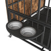 Stylish Dog Crate with Adjustable Feeder and Removable Tray