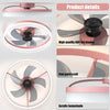 Stylish Pink Ceiling Fan with Dimmable LED Lights