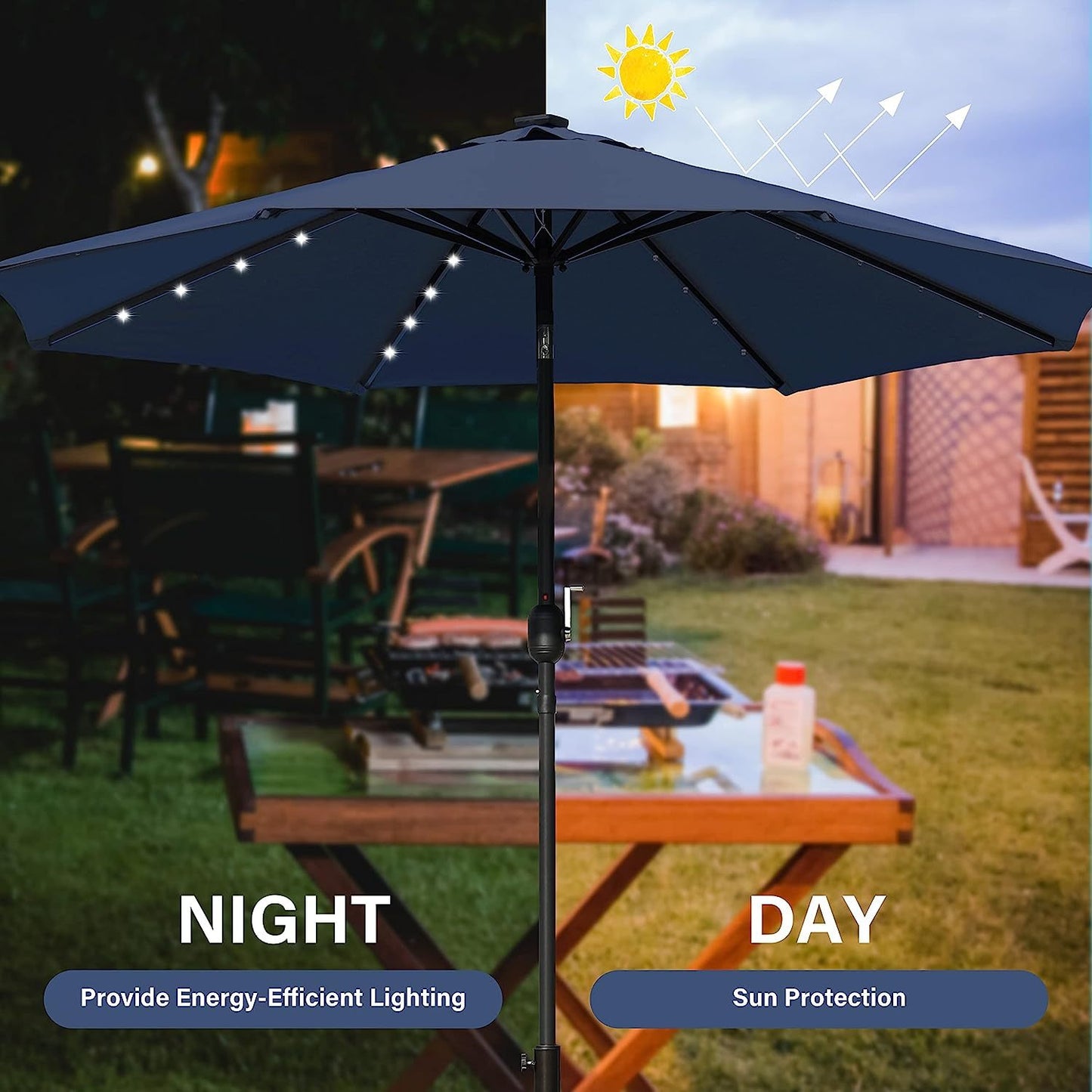 Cozy Glow Solar Patio Umbrella