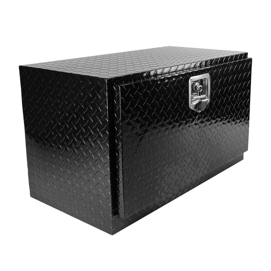 Sturdy Black Aluminum Toolbox for Trucks & Trailers - Waterproof & Secure Storage