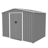 Gray Outdoor Tool Shed – Weatherproof Storage with Lockable Doors