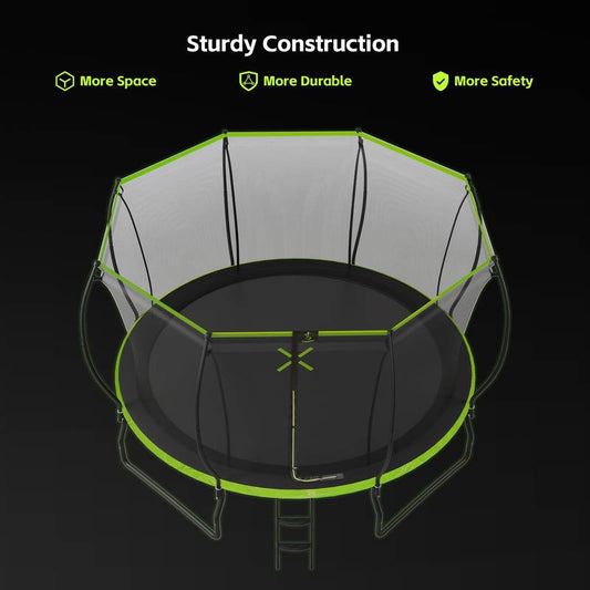 SkyBounce Kids Trampoline - Safe Fun with Ladder & Wind Stakes!