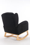 Cozy Teddy Rocking Chair with Stylish Wood Legs