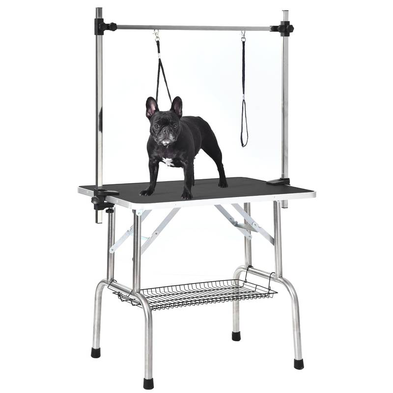 Ultimate Folding Pet Grooming Table with Storage Basket