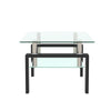 Sleek Black Glass Coffee Table for Modern Living Rooms