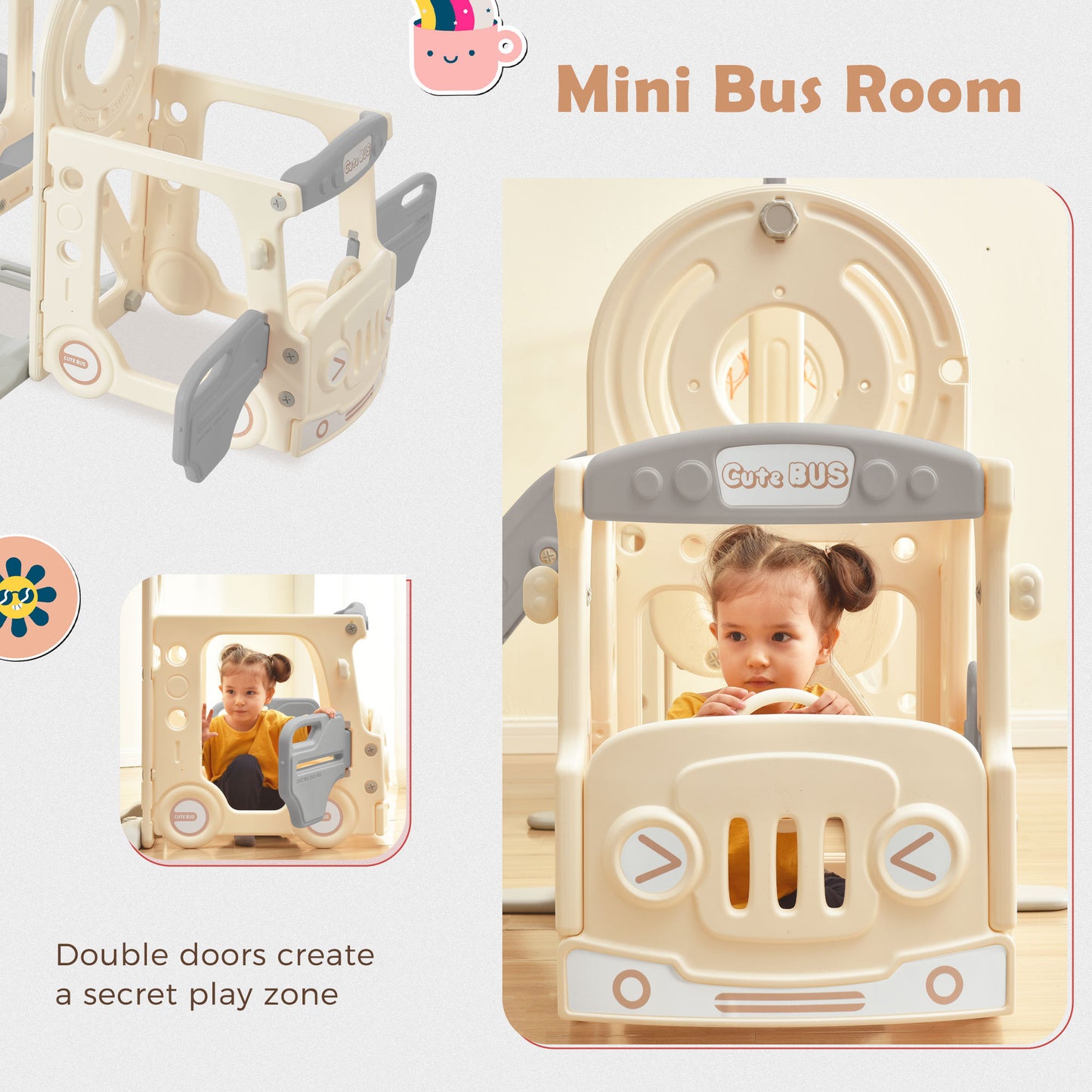 Bus Adventure Playset with Slide and Swing