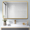 Glam Gold Rounded Corner Wall Mirror for a Modern Farmhouse Touch