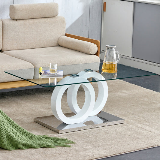 Chic Glass Top Coffee Table