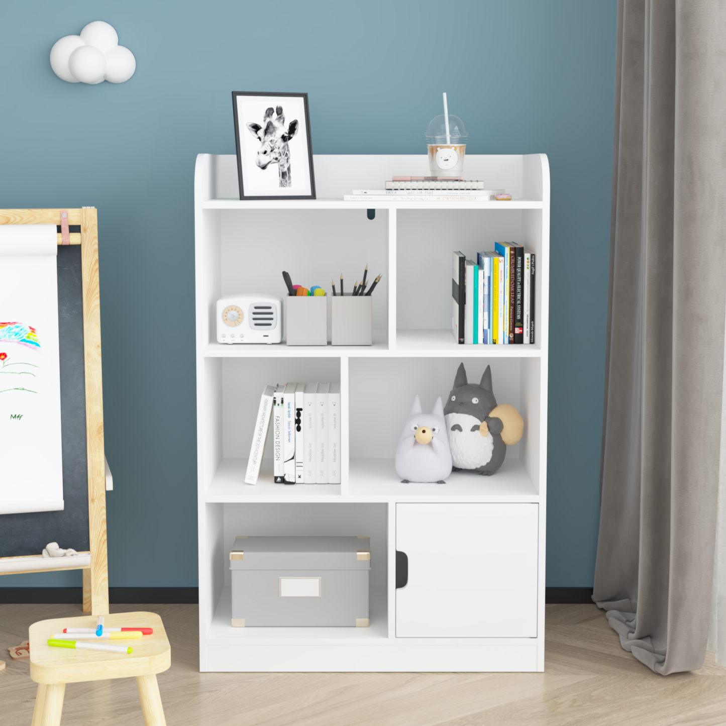 Charming Kids Bookcase with Cubes