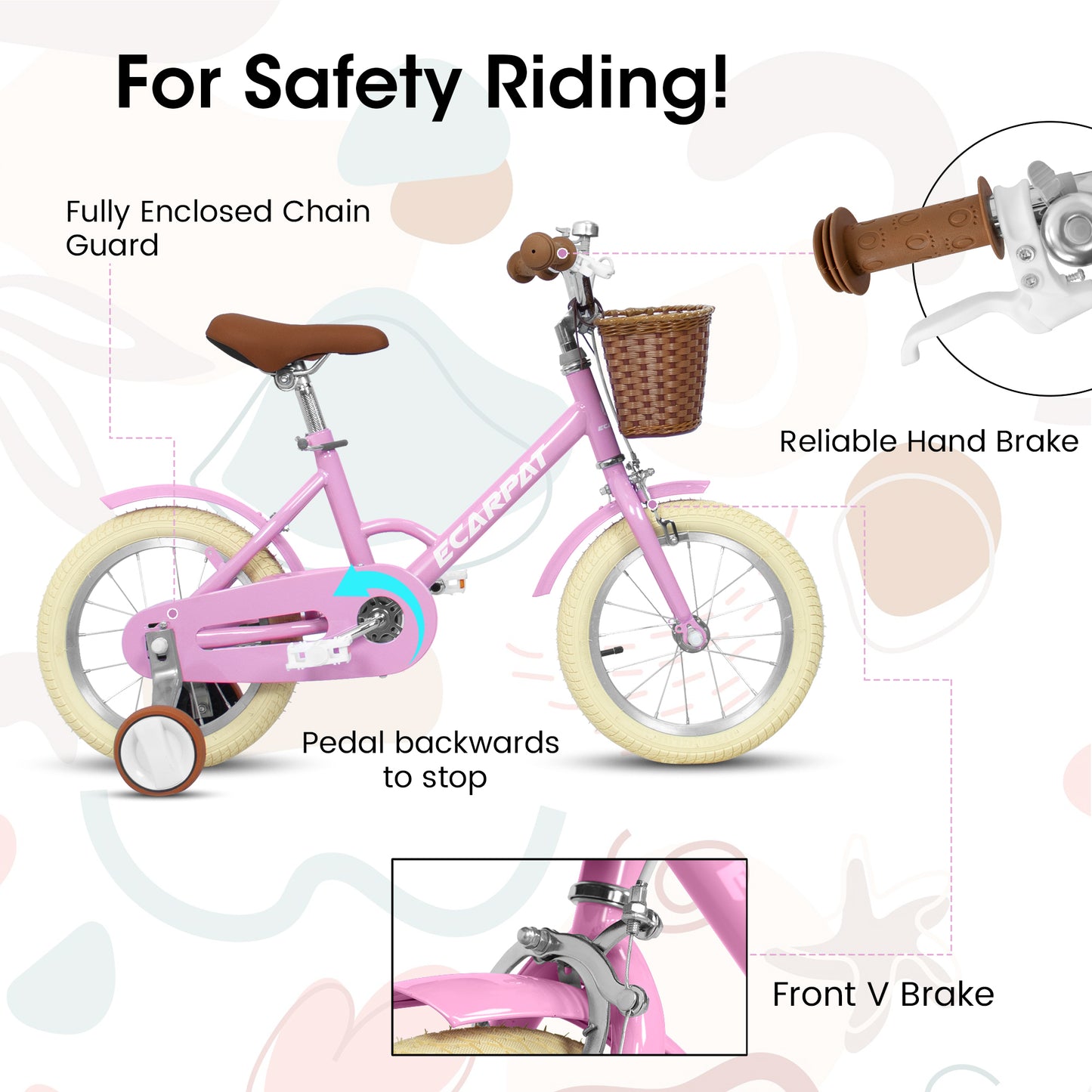 Ecarpat Girls' Adventure Bike for Little Riders