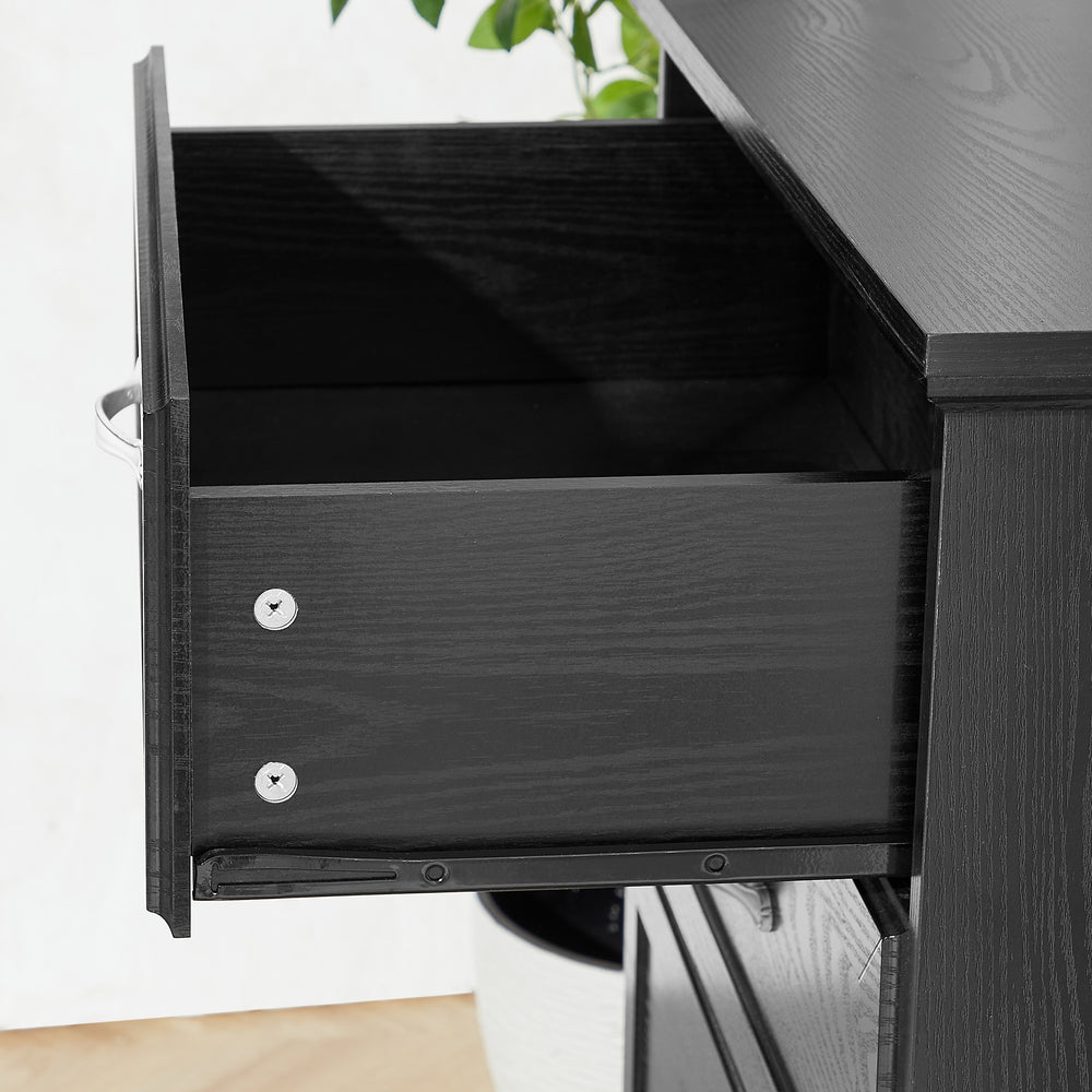 Sleek Black 5-Tier Dresser - Stylish Storage for Any Room