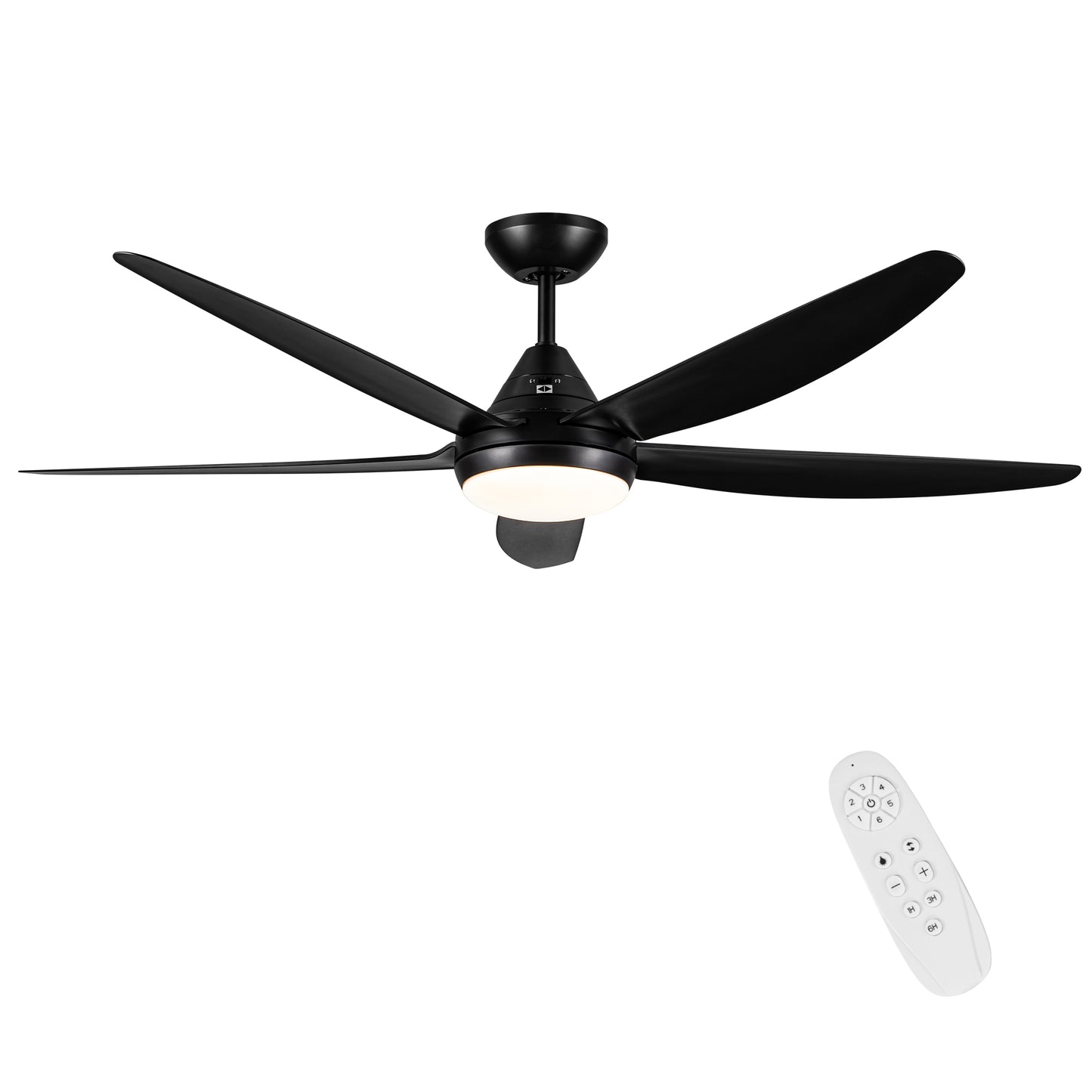 Sleek LED Ceiling Fan with Black Blades