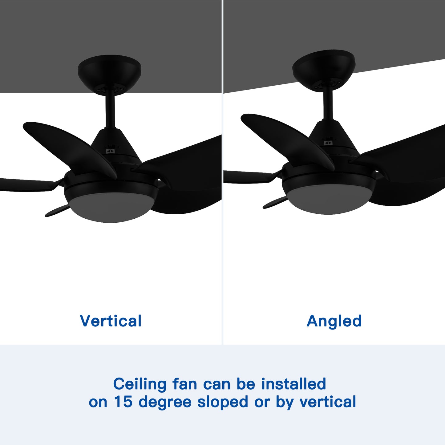 Sleek Matte Black LED Ceiling Fan